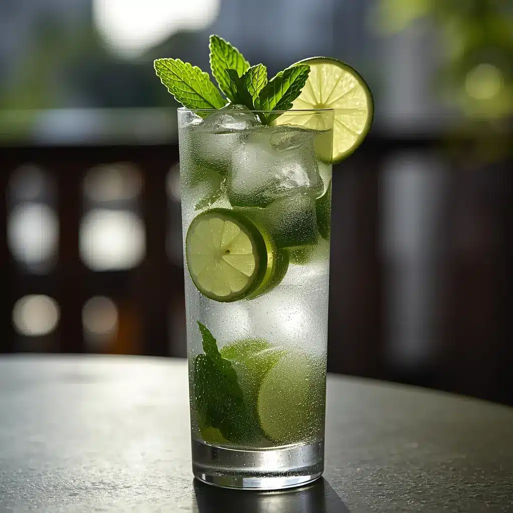 Mojito Recette Authentique : Le Guide Ultime du Chef pour un Cocktail Parfait 1 Verre de Mojito authentique et rafraîchissant, garni de menthe fraîche et de citron vert.